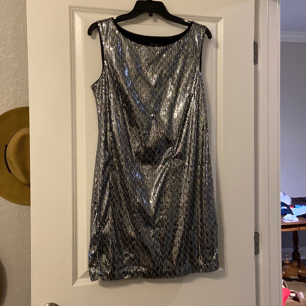 Sequin silver sheath dress - White House Black Market - medium